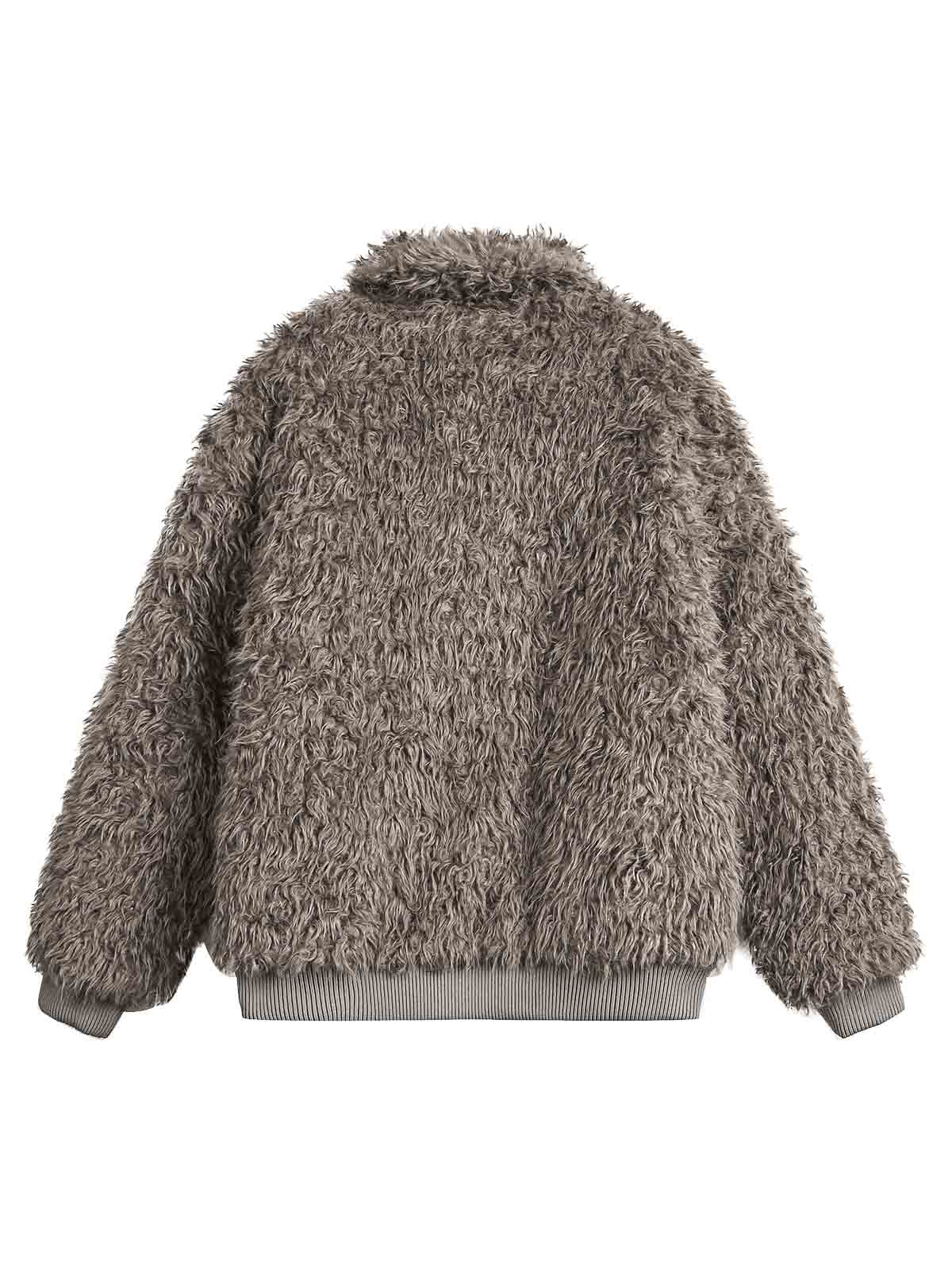 C&C METAL DÜĞMELİ KÜRK, DERİ TABANLI CEKET