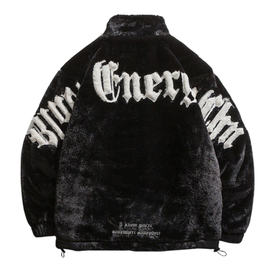 C&C SOKAK HARF İŞLEMELİ KALIN PELUŞ CEKET