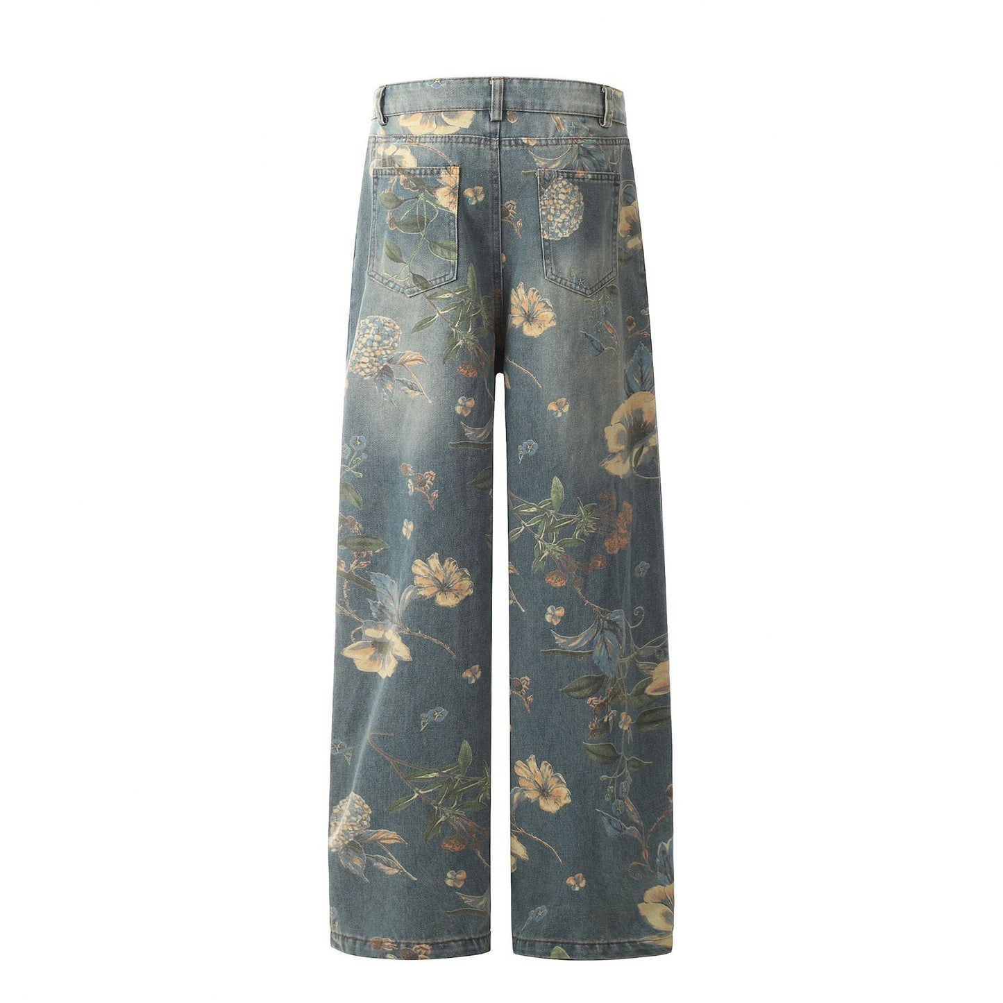 C&C PLANT FLOWER PRINT UNISEX PANTOLON