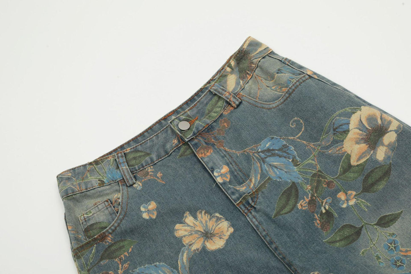 C&C PLANT FLOWER PRINT UNISEX PANTOLON