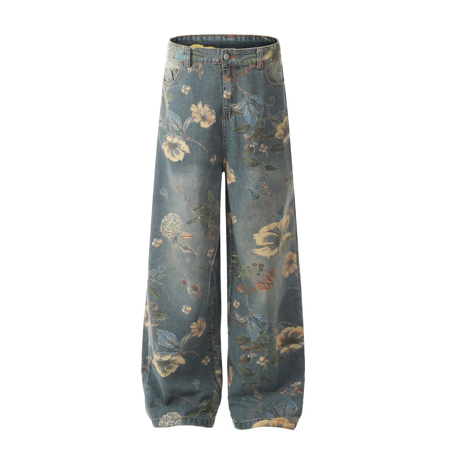 C&C PLANT FLOWER PRINT UNISEX PANTOLON
