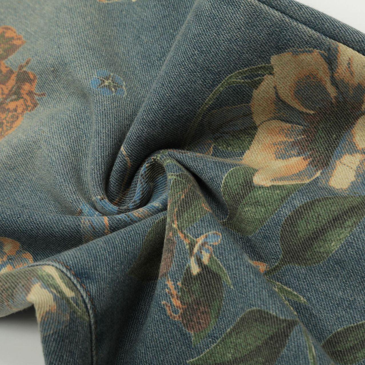 C&C PLANT FLOWER PRINT UNISEX PANTOLON