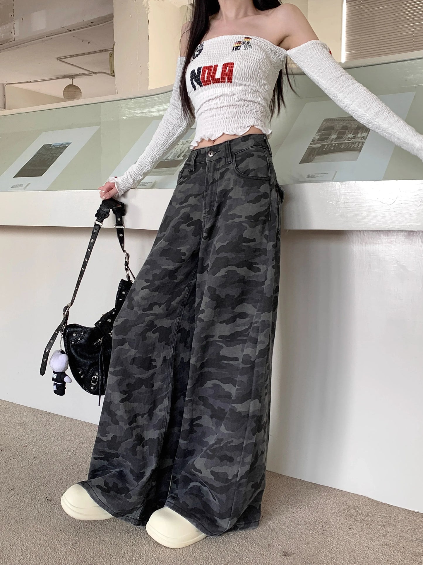 C&C CAMOUFLAGE HIGH WAIST PANTOLON