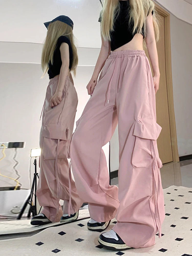C&C PINK STREETWEAR CARGO PANTOLON