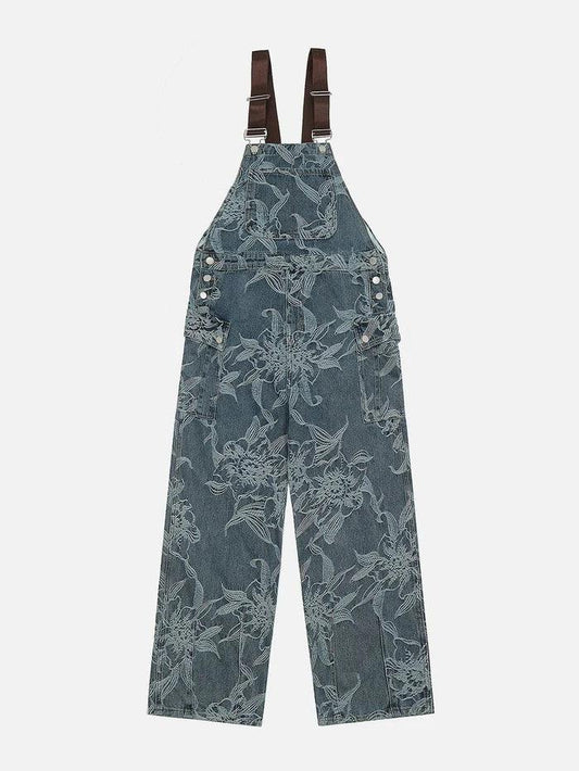 C&C EMBROIDERY DENIM OVERALLS TULUM PANTOLON