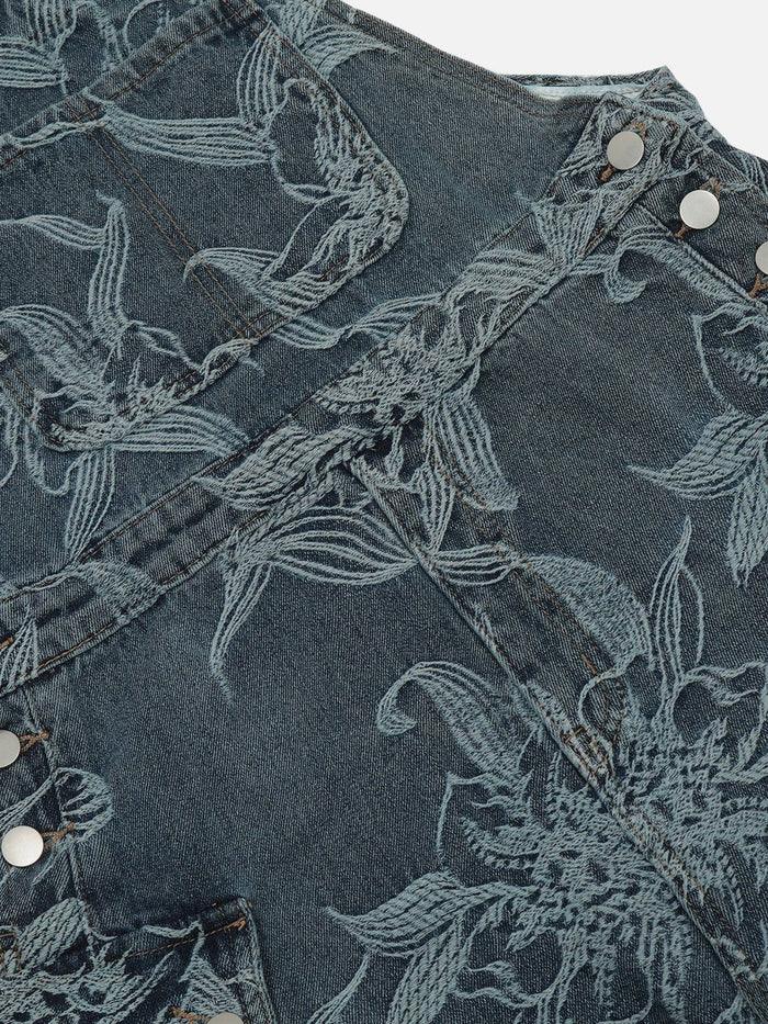 C&C EMBROIDERY DENIM OVERALLS TULUM PANTOLON