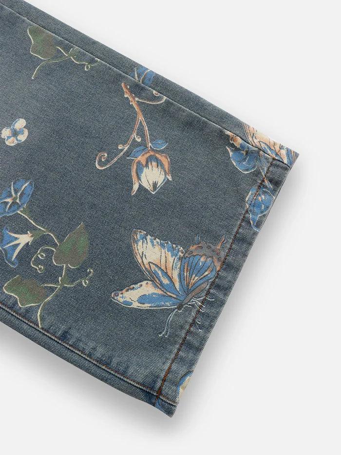 C&C PLANT FLOWER PRINT UNISEX PANTOLON