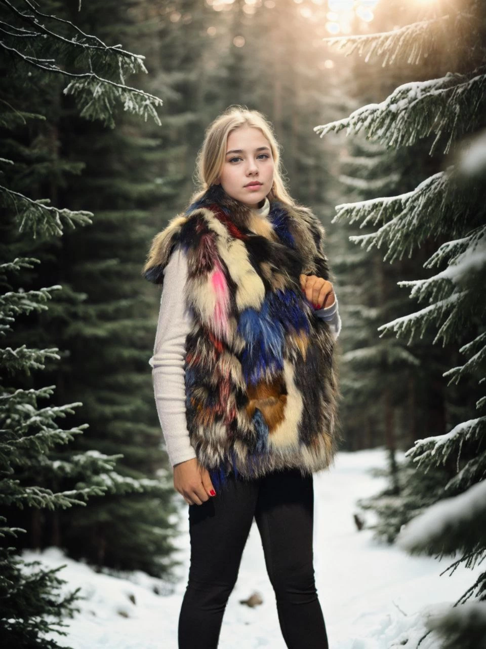 C&C Women's Sleeveless Genuine Leather Jacket - Black