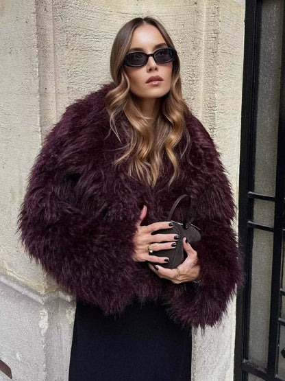 C&C CHIC OVERSIZED FAUX FUR JACKET