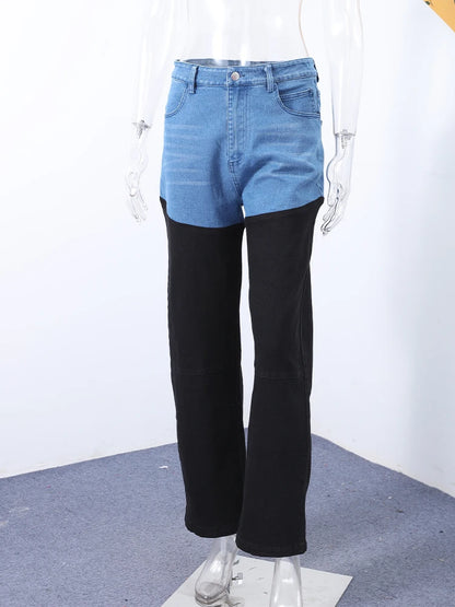 C&C FASHION Y2K PATCHWORK JEANS