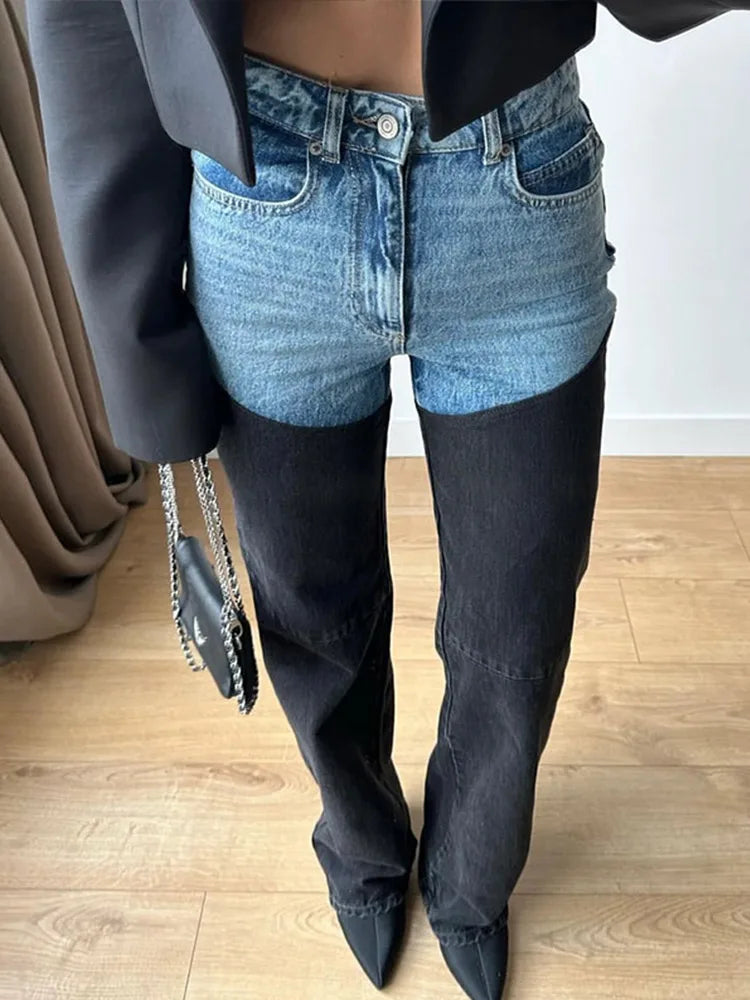 C&C FASHION Y2K PATCHWORK JEANS