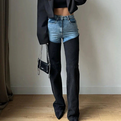 C&C FASHION Y2K PATCHWORK JEANS