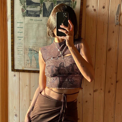 C&C LUMINOUS LACE CROP