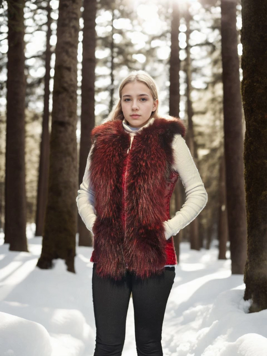 C&C Women's Sleeveless Genuine Vest - Fuchsia