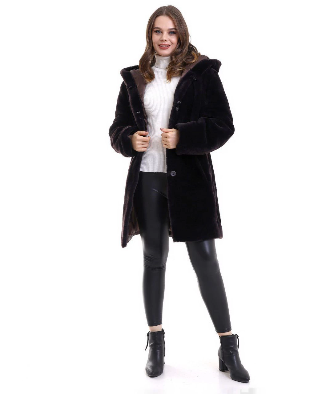 C&C Kadın Reks Kapüşonlu - Kahverengi